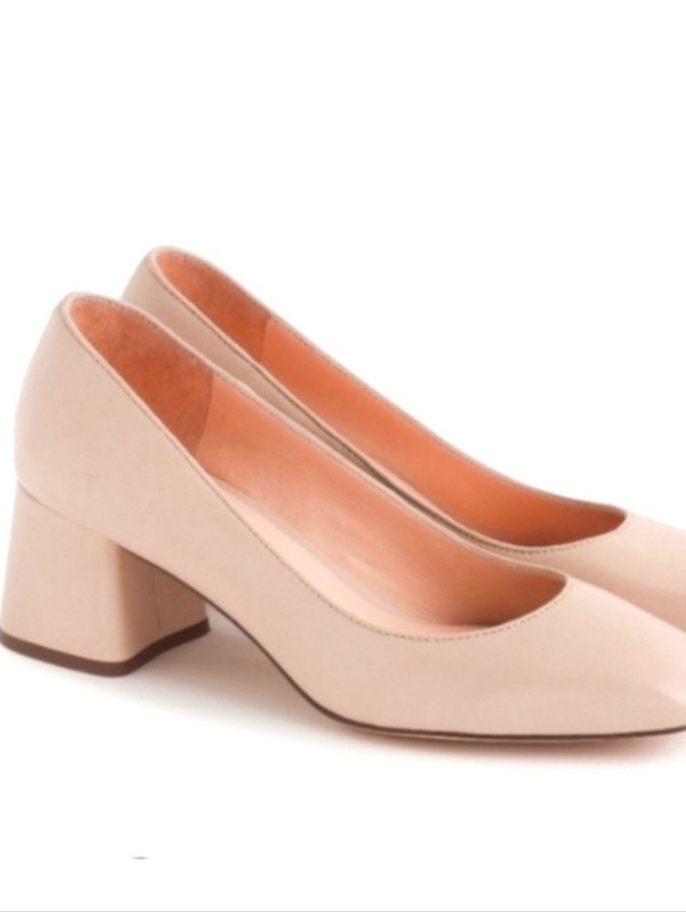 J. Crew Nude Blush Leather Block Heel Pumps - Picture 11 of 15